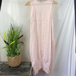 Gigi Moda 100% Linen Pale Pink Luna Sleeveless Midi Smock Dress L Size L Photo 3