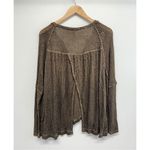 We The Free  Knit Oversized Sweater Size XS V Neck Long Sleeve Tan Black Slouchy Photo 8