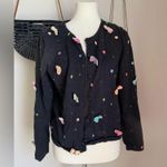 Vintage Y2K Emma Tricot Butterfly Floral Cardigan, Size Large Black Photo 0