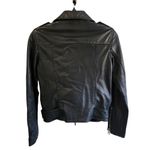 ALLSAINTS NEW  Balfern Belted Hem Sheep Leather Moto Jacket Black Size 0 Photo 7