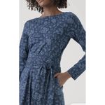 Pact Women Fit & Flare Tie Wrap Dress Batik Vine French Navy Floral Size Medium Photo 3