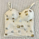 Sequin Star Corset Top White Size M Photo 0