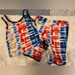 No Boundaries Tie-Dye Tank and Shorts Set size Large EUC! Photo 4