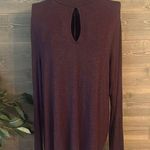 American Eagle  keyhole, long sleeve mock neck blouse Photo 0