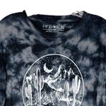 Fifth Sun  Shirt Womens Small Gray Tie Dye Southwest‎ Wolf Scene Basic Casual Photo 2