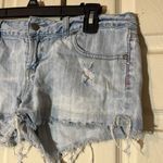 PINK - Victoria's Secret  Extremely Distressed Pale Blue Denim Jeans Shorts 6 Photo 3