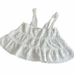 Forever 21  White Crochet  Eyelet Baby Girl Top Size S Coastal Vacation Summer Photo 1