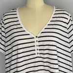 Old Navy Striped Linen-Blend Cropped Henley for Women- Size 2X- NWT Photo 3