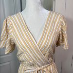Altar'd State  Yellow, Grey and White Striped Romper Lined Photo 2