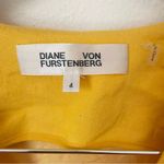 Diane Von Furstenberg  Sleeveless A-Line Zip Belted Denim Dress in Yellow Size 4 Photo 3