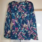 Crochet Floral Dark Green Long Sleeve Top Medium Photo 2