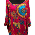 Allegra K Women 3/4 Sleeves  High‎ Low Hem Loose Tunic Top - Pink Size XL Photo 0