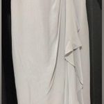 JJ's House JJ’s House Silver Cascading Chiffon Ruffle Lace Sequin Cocktail Dress Sz. 6 New! Photo 6