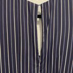 J.O.A. 🍂 Blue V-Neck Wrap Jumpsuit with Short Sleeves Tie Faux Wrap Front | S Photo 4