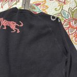 THML  women’s size medium black leopard sweater long sleeve pullover crew neck Photo 8