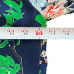 EXPRESS  Dark Floral Satin Lace V Neck Navy Blue Top XS Romanic Dark Cottagecore Photo 5