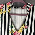 New York & Co. Floral And Stripes Sheath Dress Sz 16 Stretch Sleeveless Photo 4