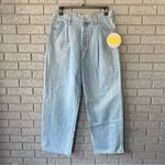 NWT Mother Snacks The Pleated Fun Dip Puddle Wide Leg Jeans Baggy Size 30 Blue Photo 4