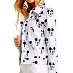 Disney Mickey Mouse White Denim Jacket Allover Print Size Small (fits XS) Rare Photo 0