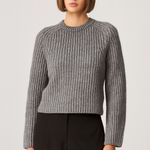 NAADAM Wool & Cashmere Ribbed Crewneck Barrel Sleeve Sweater Chunky Knit S Gray Photo 8