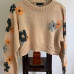 Grey Bandit Blue Blush Floral Sweater Photo 0