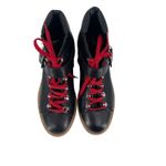 Marc Fisher Indre Hiker Boot with Red Laces Moto Lug Sole Winter Fit Photo 6