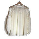 Hayden  ladies cottagecore Sheer Tie Front Peasant Top size medium Photo 10