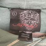 Ed Hardy  WOMENS SAGE PULLOVER BLING HOODIE SIZE LARGE Rhinestones Long sleeve Photo 2