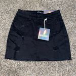Blue Savvy ♻️NWT- Black distressed denim mini skirt Photo 1