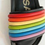 Melissa MLSA  3D rainbow stripe slides made in Brazil Size 6 Photo 6