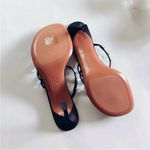 Amina Muaddi Tina Crystal Charm Sandal Satin Black Pendants Heels Photo 8