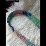 Vineyard Vines Colorful Quilted Fabric Belt with Silver Hardware Photo 3