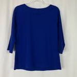 Laura Ashley  | Blue 3/4 Sleeve Tee Shirt Cotton Spandex Womens Large Photo 4