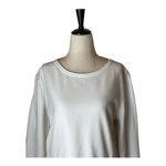 J.Crew  White Cotton Round Neck Long Sleeve Eyelet Hem Sweatshirt‎ Size S Photo 3