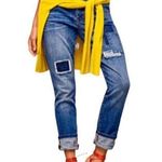 CAbi  Slim Boyfriend Patchwork Jeans | Medium Blue | 2 Photo 0