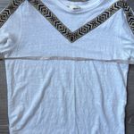 Maje  Toblo Embroidered-trim Linen T-shirt In Ecru medium Photo 10