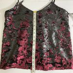 1. State New Sequin Cami Top Dramatic Pause small V-Neck black burgundy camisole Photo 5