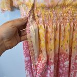 NEW House Of Harlow 1960 Ruffled Tiered Floral Metallic Maxi Dress Yellow Size XS Photo 11