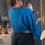 Champion Blue Cropped Crewneck Photo 2