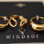 Windsor NWT  3 Gold Tone Unique Shaped Sizes 7&8 Unisex Casual Everyday Rings Photo 0