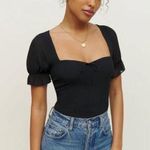 Reformation  Delevan Ruffle Sleeve Top in Black 6 Photo 0