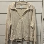 Aerie  Cream Collared Crewneck Photo 1