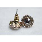 Source Unknown Vintage Victorian Crystal Rhinestone Gold Tone Post Earrings Photo 2