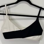 l*space L  High Tide Bikini Top Colorblock Scoop Neck Bralette Black White D Cup Photo 3