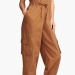 Lucky Brand NWT Military Cotton Jogger Jumpsuit in Coffee Liqueur Size Small Photo 0