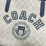 Coach City Tote In Signature Canvas With Varsity Motif Photo 4