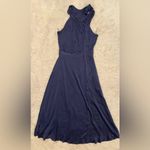 NEW Sachin & Babi KAYLA DEEP COBALT Tie Neck Maxi Crinkle Dress sz 12 Blue Photo 3
