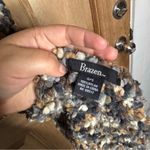 Brazen Chunky Knit Scarf in gray and Tan Photo 2