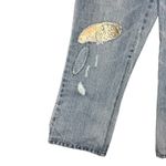 Y2K boho jeans capri patchwork boho hippie distressed artsy streetwear cropped Blue Size undefined Photo 3