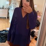 Miami Blue V Neck Sheer Bottom Top Photo 2